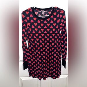 Victoria's Secret Black Top with Pink Heart Design